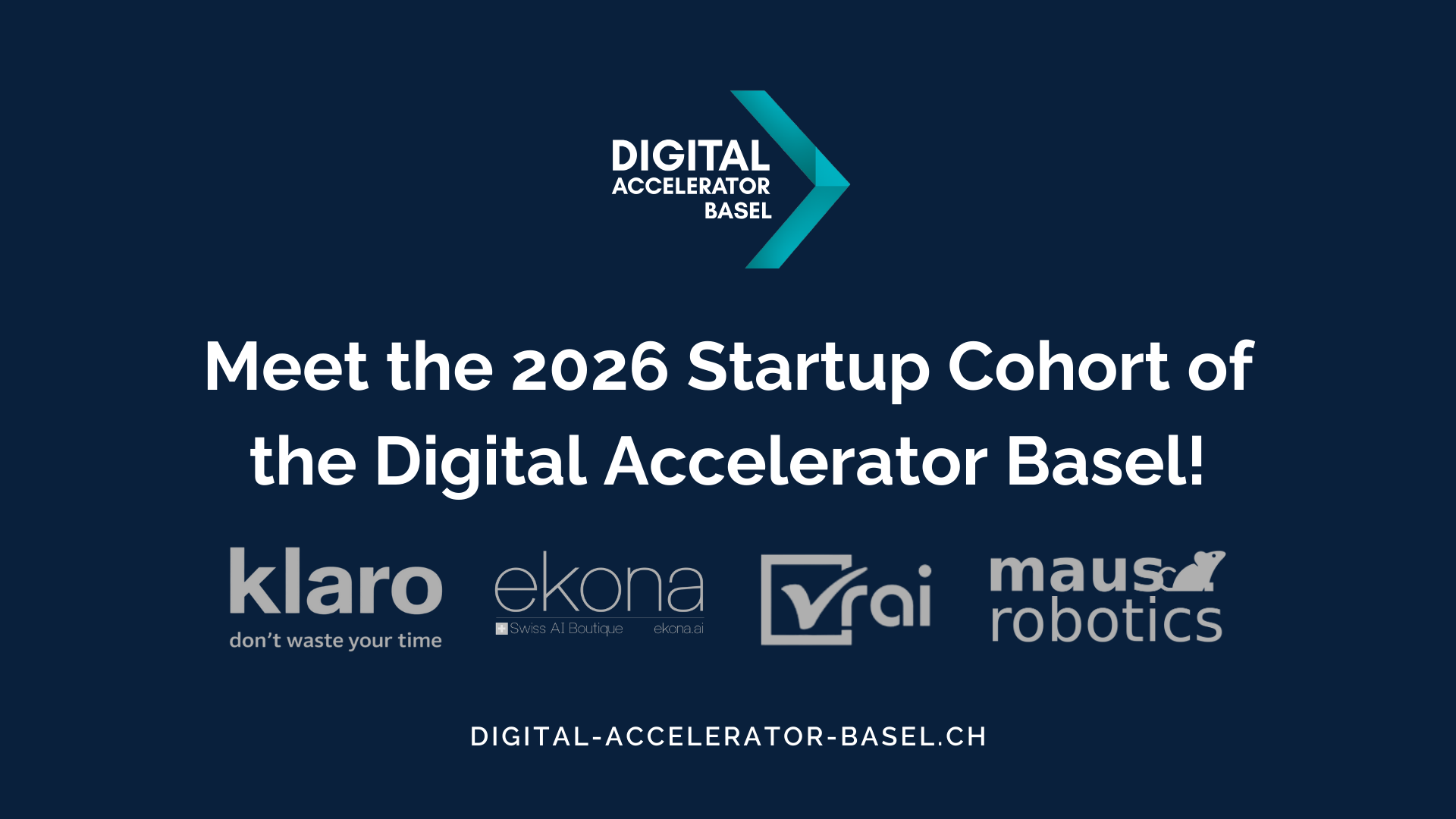 Meet the 2026 Startup Cohort of the Digital Accelerator Basel!
